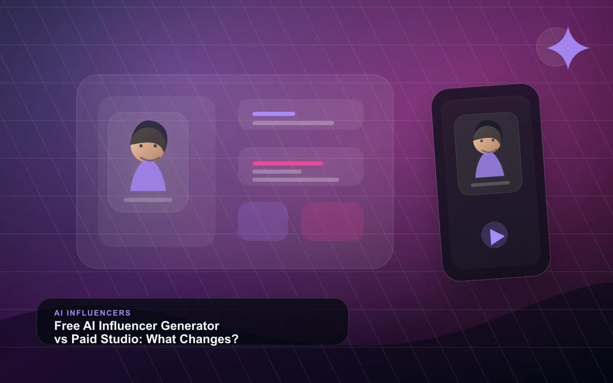 Free AI Influencer Generator vs Paid Studio: What Changes?