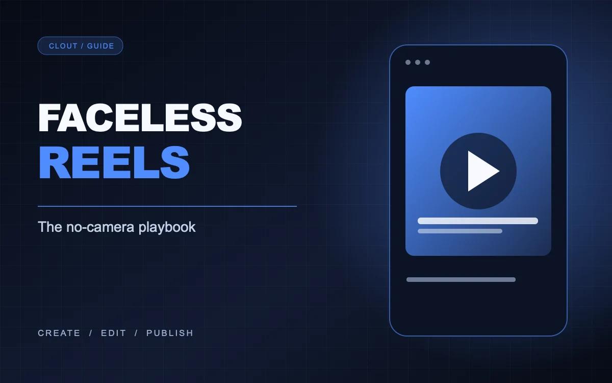 Illustration of a vertical Reel player beside the words Faceless Reels