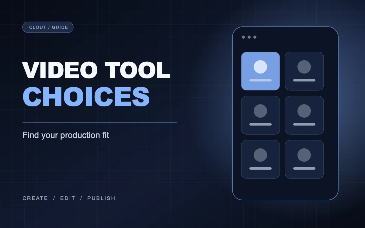 Illustration of faceless video production format choices