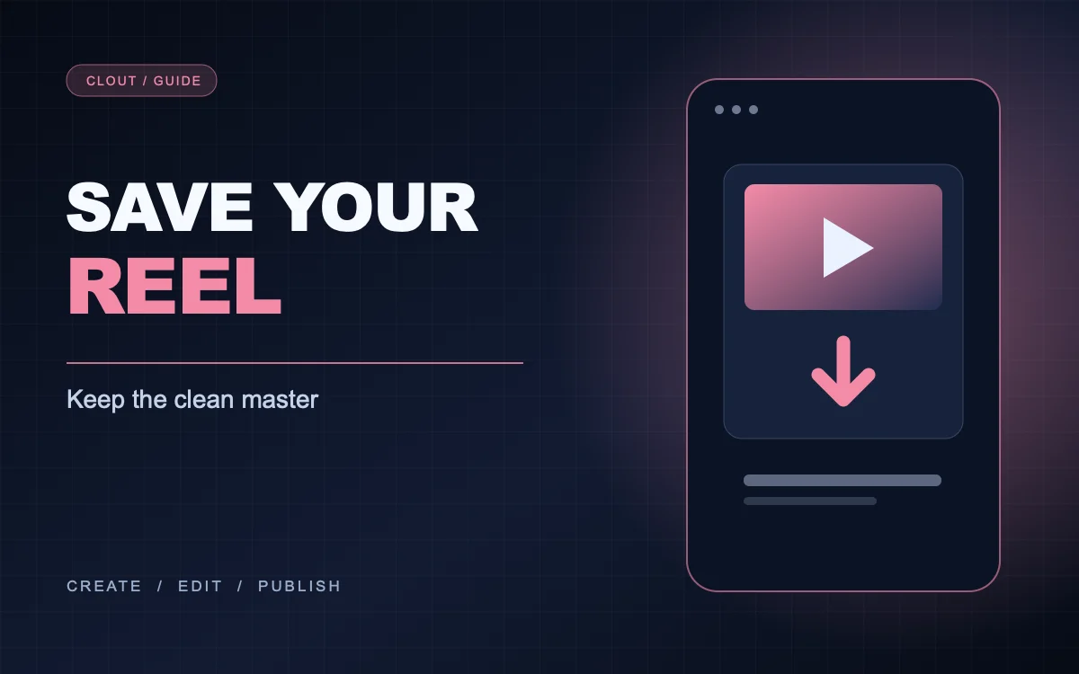 Illustration of an Instagram Reel video file and a download arrow
