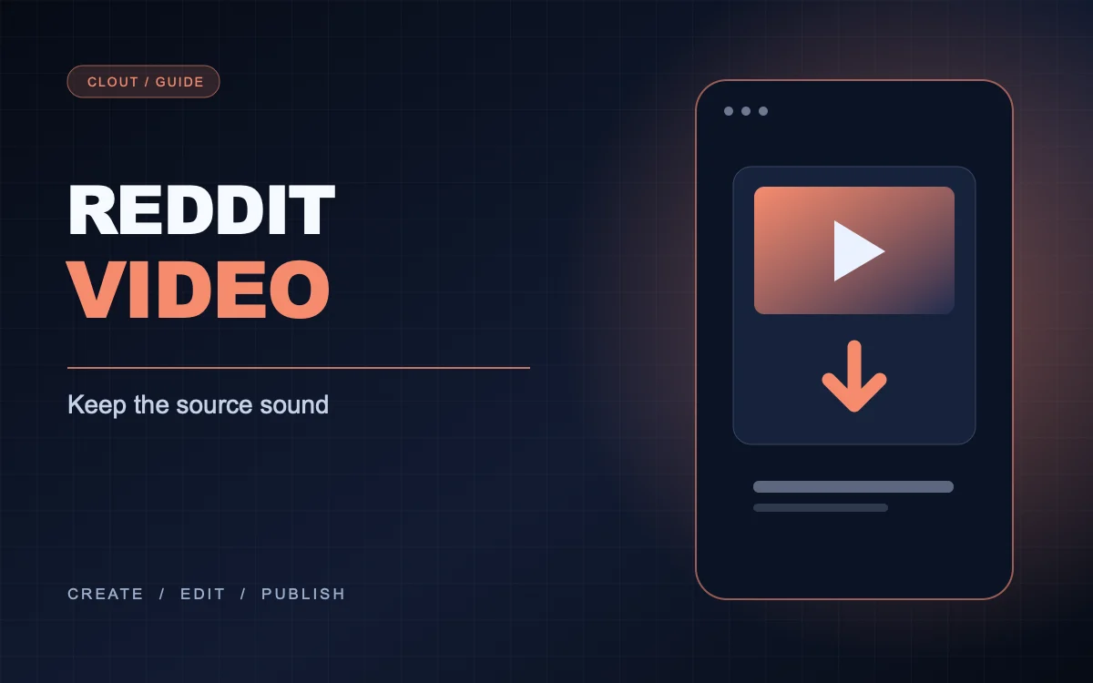 Illustration of a video file and download arrow for a Reddit video guide