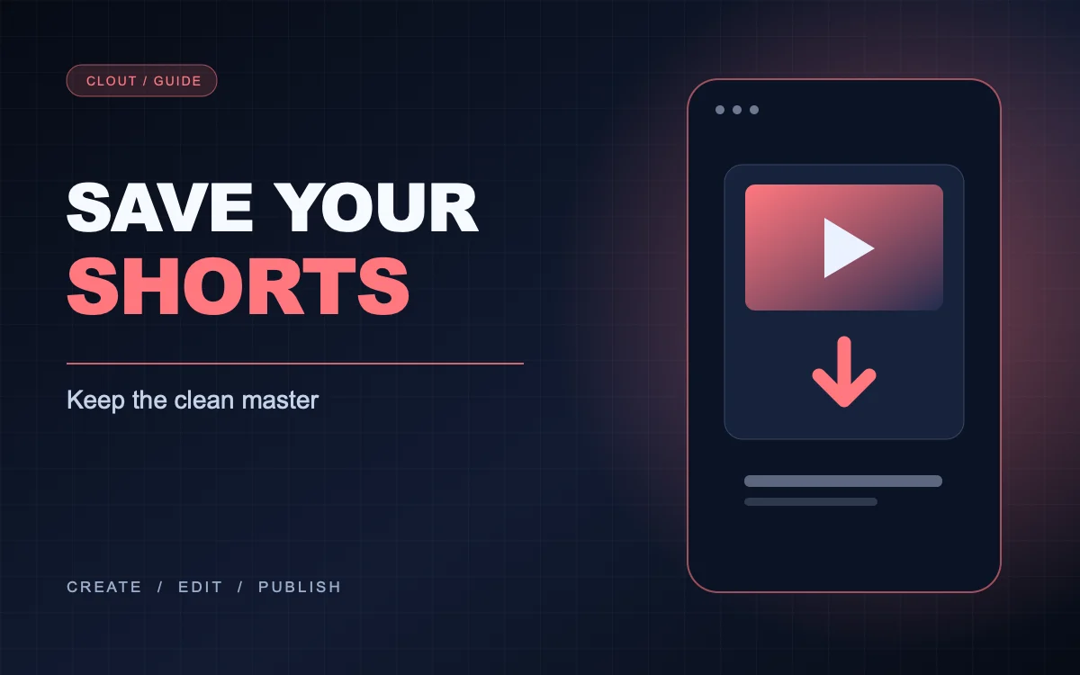 Illustration of a video file and download arrow for YouTube Shorts