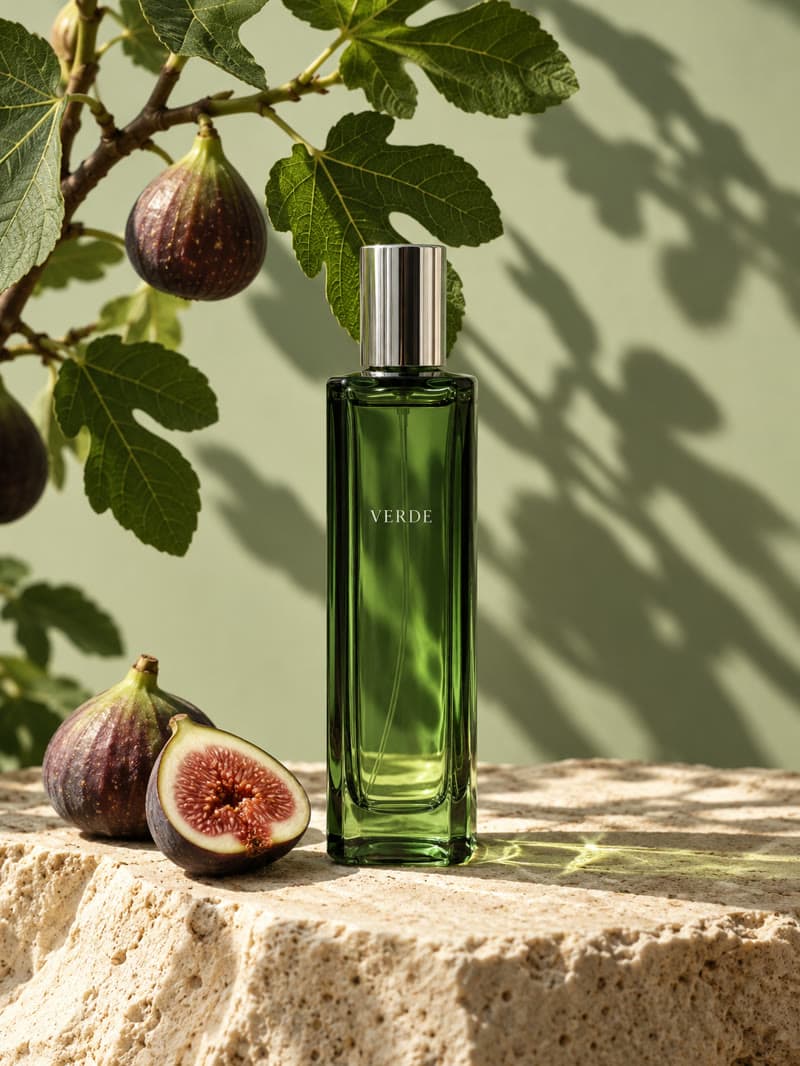 Organic shadows and warm stone for a sophisticated product campaign