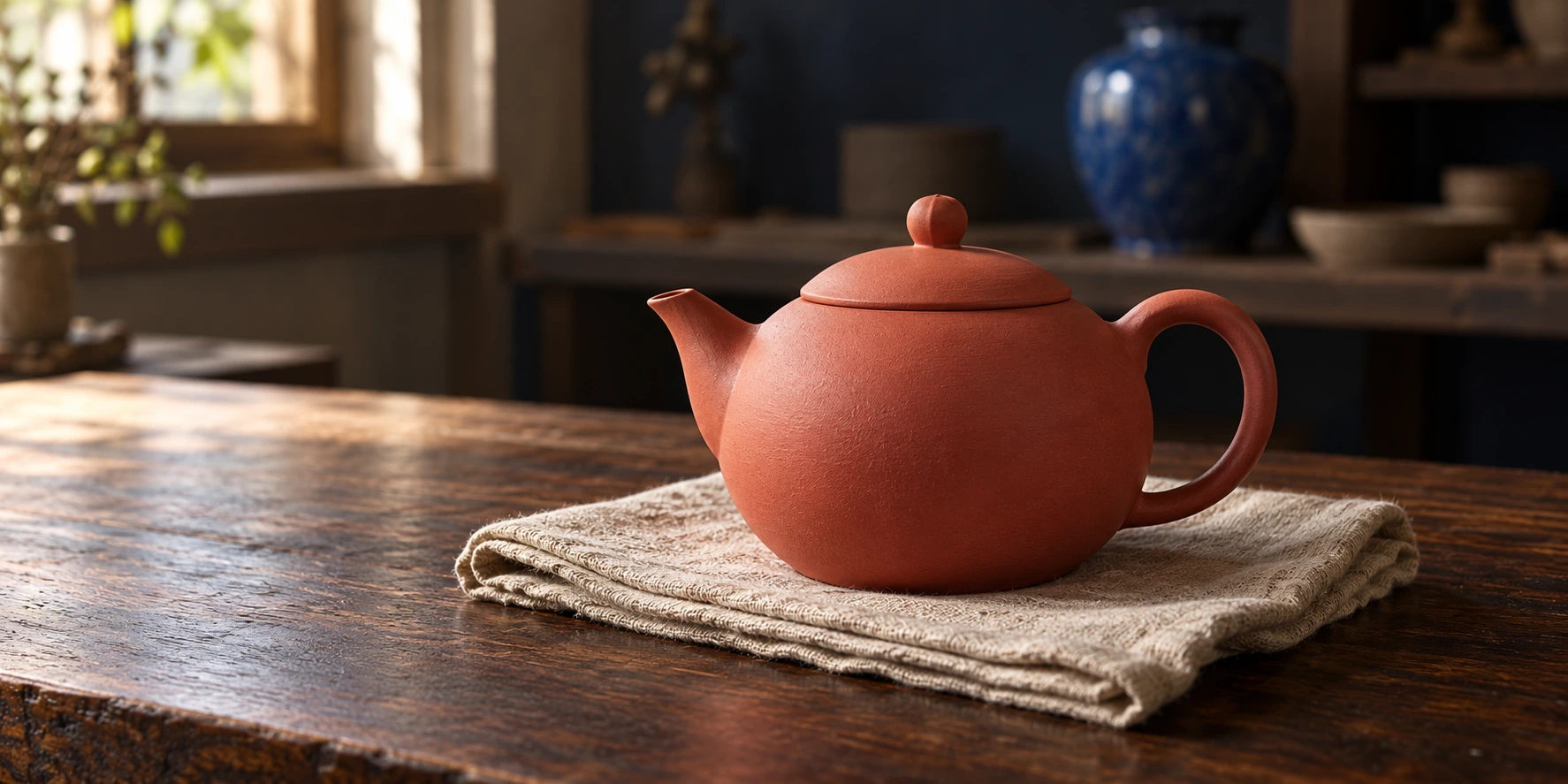Original coral ceramic teapot reference still