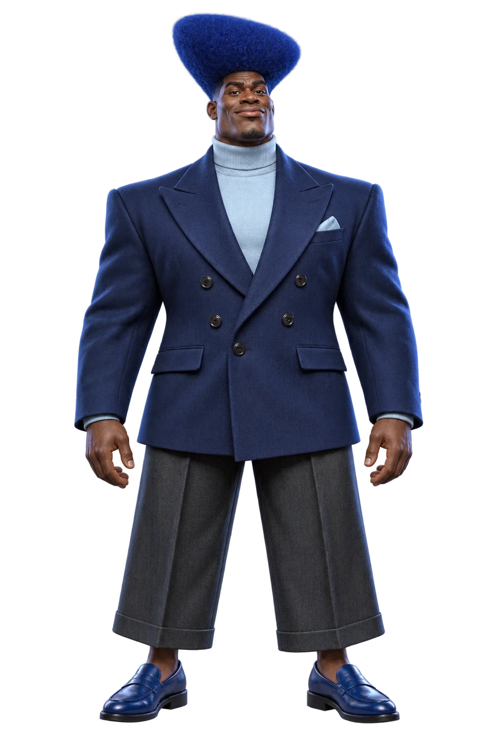 Bold AI influencer character